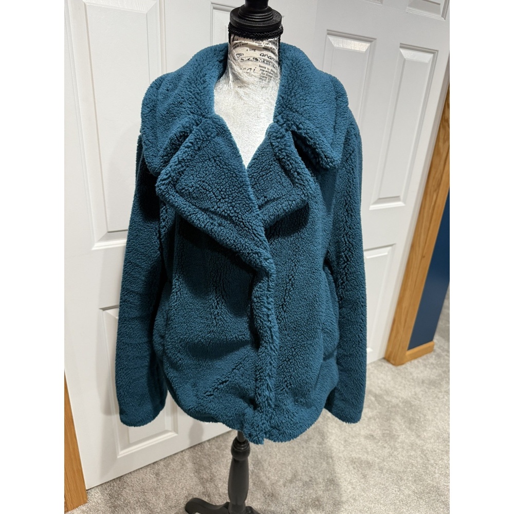 Teddy jacket-simply Vera Vera Wang Cropped Jacket Teal - Large